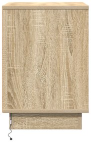 Mesa de Cabeceira com Luzes LED Carvalho Sonoma 39x34,5x50 cm