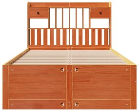 Cama com estante sem colchão 135x190 cm pinho maciço