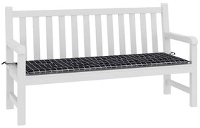 Almofadão p/ banco jardim 150x50x4cm tecido oxford xadrez preto