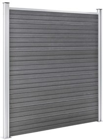 Painel vedação WPC 3 quadrados + 1 inclinado 619x186cm cinzento