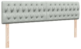 Estrutura de cama otomana com colchão 200x200 cm cinzento claro