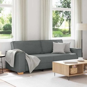 Sofá de 3 lugares cinza escuro 180 cm tecido