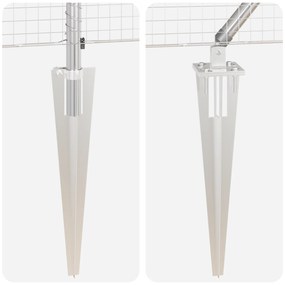 Conjunto de Postes de Cerca Conjunto de 2 Aço galvanizado