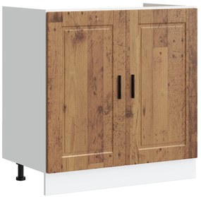 Armário de Base vidaXL "Porto" com Pia Madeira Velha 80x46x84,5 cm Mad