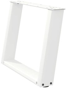 Pés para mesa de centro em formato de U, 2 peças, branco, 70x (42-43)