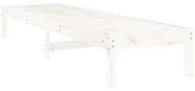 Espreguiçadeira 199,5x60x74 cm madeira de pinho maciça branco