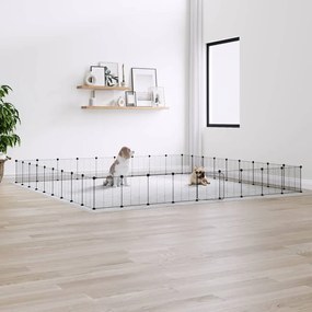 vidaXL Gaiola p/ animais de 36 painéis c/ porta 35x35 cm aço preto