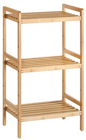 SONGMICS Suporte de bambu de 3 níveis para banheiro, cozinha e quarto, 45 x 31,5 x 80 cm, natural BCB073N01