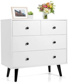 Armário organizador de armazenamento moderno com almofada de assento - branco