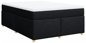 Cama com molas/colchão 140x190 cm tecido preto