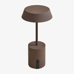 Candeeiro De Mesa Led Sem Fios Uliana Castanho Café - Sklum