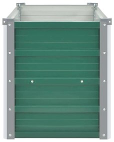 Canteiro elevado de jardim aço galvanizado 160x40x45 cm verde