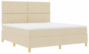 Cama Box Spring com Colchão Creme Super King Tecido