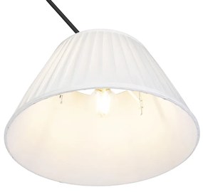 Candeeiro de suspensão com abajur plissado 35cm creme - Blitz I preto Clássico / Antigo