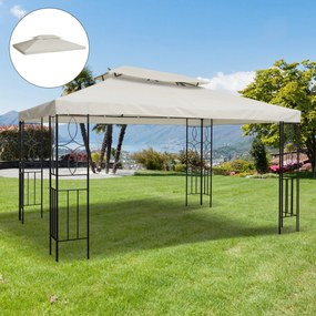 Outsunny Toldo de Substituição 4x3m para Pérgola de Jardim 2 Níveis Re