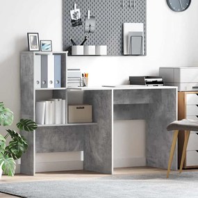 vidaXL Mesa Cinzento cimento 131.5 x 50 x 106.5 cm Madeira processada
