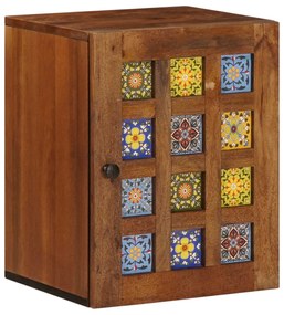 vidaXL Armário de Banheiro Suspenso com porta Nogueira 38 x 33 x 48 cm