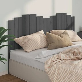 vidaXL Cabeceira de cama 206x4x110 cm pinho maciço cinzento