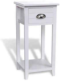 vidaXL Mesa de cabeceira com 1 gaveta, branco