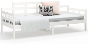 Sofá-cama 90x190 cm madeira de pinho maciça branco