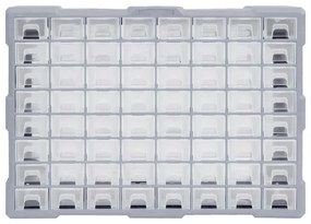 Caixa organizadora com 64 gavetas 52x16x37,5 cm