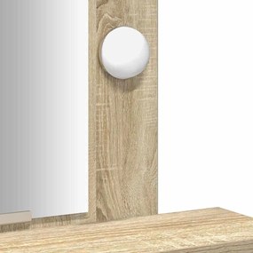 Mesa de Maquiagem com Luzes LED - Carvalho Sonoma - 50x41x140 cm