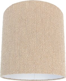 Abajur de Tecido Bege com Tecido Bouclé 40/40 cm
