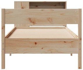 Cama com estante sem colchão 90x190 cm pinho maciço