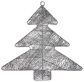 Adorno Natalício Prateado árvore de Natal Metal Plástico (36,7 X 0,2 X 37,5 cm)