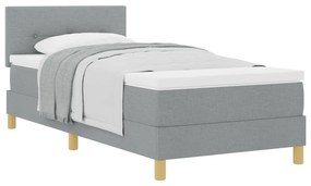 Cama Box com Estrutura de Molas com Colchão Cinza Claro 100x200 cm Tec