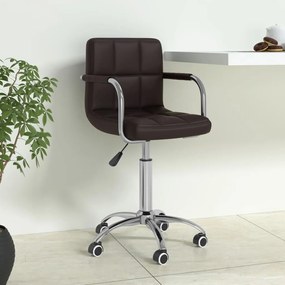 vidaXL Cadeira de escritório giratória couro artificial castanho