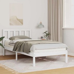 vidaXL Estrutura da Cama Branco 90 x 190 cm Madeira de Pinheiro Sólida