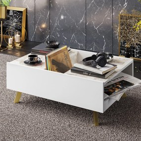 Mesa de Centro Frida – Branco – 90x63x34 cm