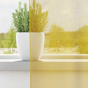 Cortinas de voile com ilhós 2 pcs amarelo