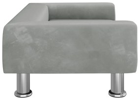 Sofá infantil 70x45x26,5 cm veludo cinzento-claro
