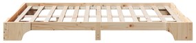 Estrutura de Cama Natural Madeira de Pinho Sólido 140 x 200 cm