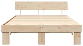 Estrutura da Cama com cabeceira Castanho 140 x 200 cm