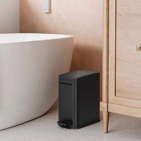 Caixote Lixo casa de banho de 5 litros com tampa estreita Preto