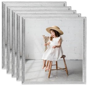 vidaXL Molduras para mesa 5 pcs 20x20 cm MDF prateado