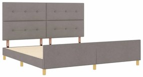 Cama Taupe vidaXL 200x200 cm em Tecido