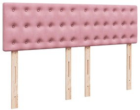 Cama com molas/colchão 160x200 cm veludo rosa