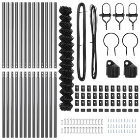 Conjunto de Postes de Cerca Cinzeto 1.5 x 25 m