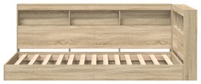 Cama com Estante Carvalho Sonoma 90x200 cm Madeira Engenhada