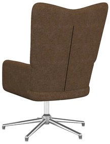 Cadeira de descanso com banco tecido castanho