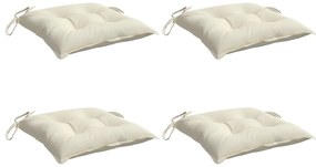 Almofadões de cadeira 4 pcs 40x40x7cm tecido oxford branco nata
