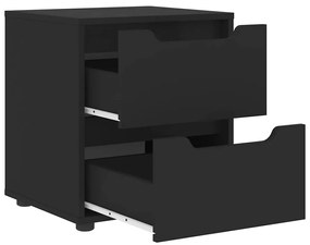 Mesa de cabeceira VISNES derivados de madeira preto 45x40x50cm