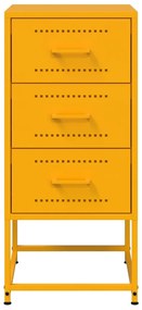 Mesas de cabeceira 2 pcs 36x39x78 cm aço amarelo mostarda
