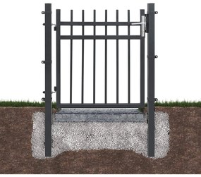 Portão Pequeno de metal para jardim 106 x 6 x 145 cm Cinzento