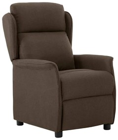 vidaXL Poltrona reclinável Castanho 67.5 x 93.5 x 101.5 cm tecido