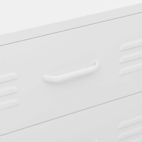 Cómoda/aparador com gavetas aço 80x35x101,5 cm branco